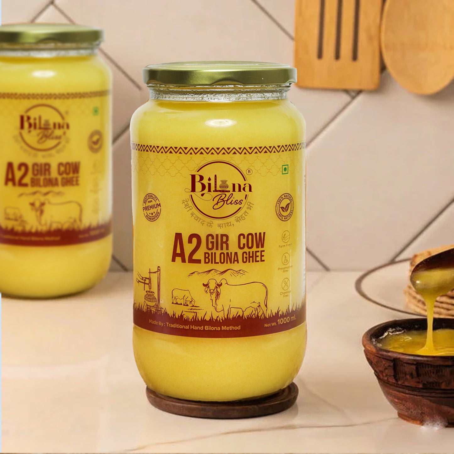 A2 GIR Cow Bilona Ghee(1 LTR )