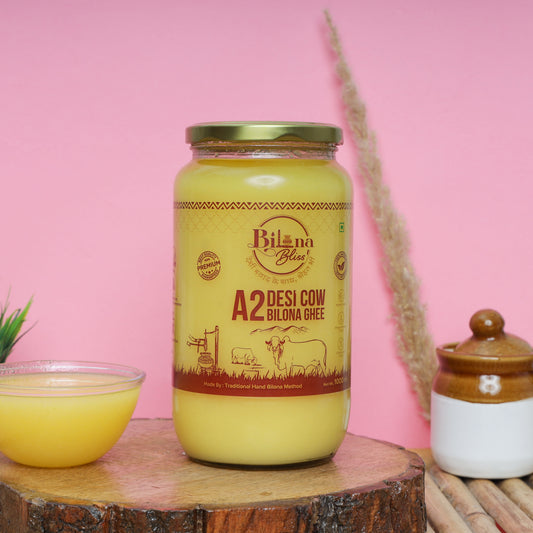 Buy A2 Desi Cow Ghee 1000ml | Bilona Method | Pure, Organic & Hand-Churned Ghee – Bilona Bliss