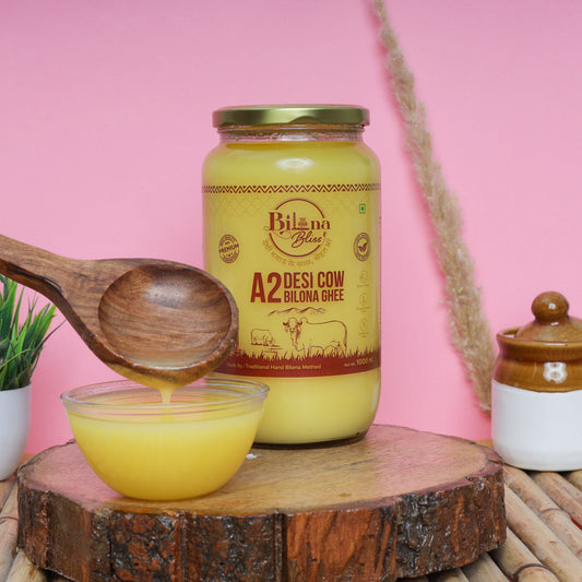 Buy A2 Desi Cow Ghee 1000ml | Bilona Method | Pure, Organic & Hand-Churned Ghee – Bilona Bliss (Copy)