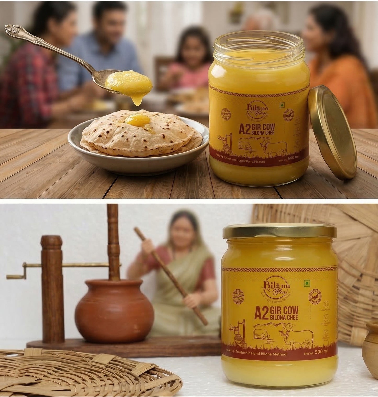 500 ML A2 Desi Cow Bilona Ghee