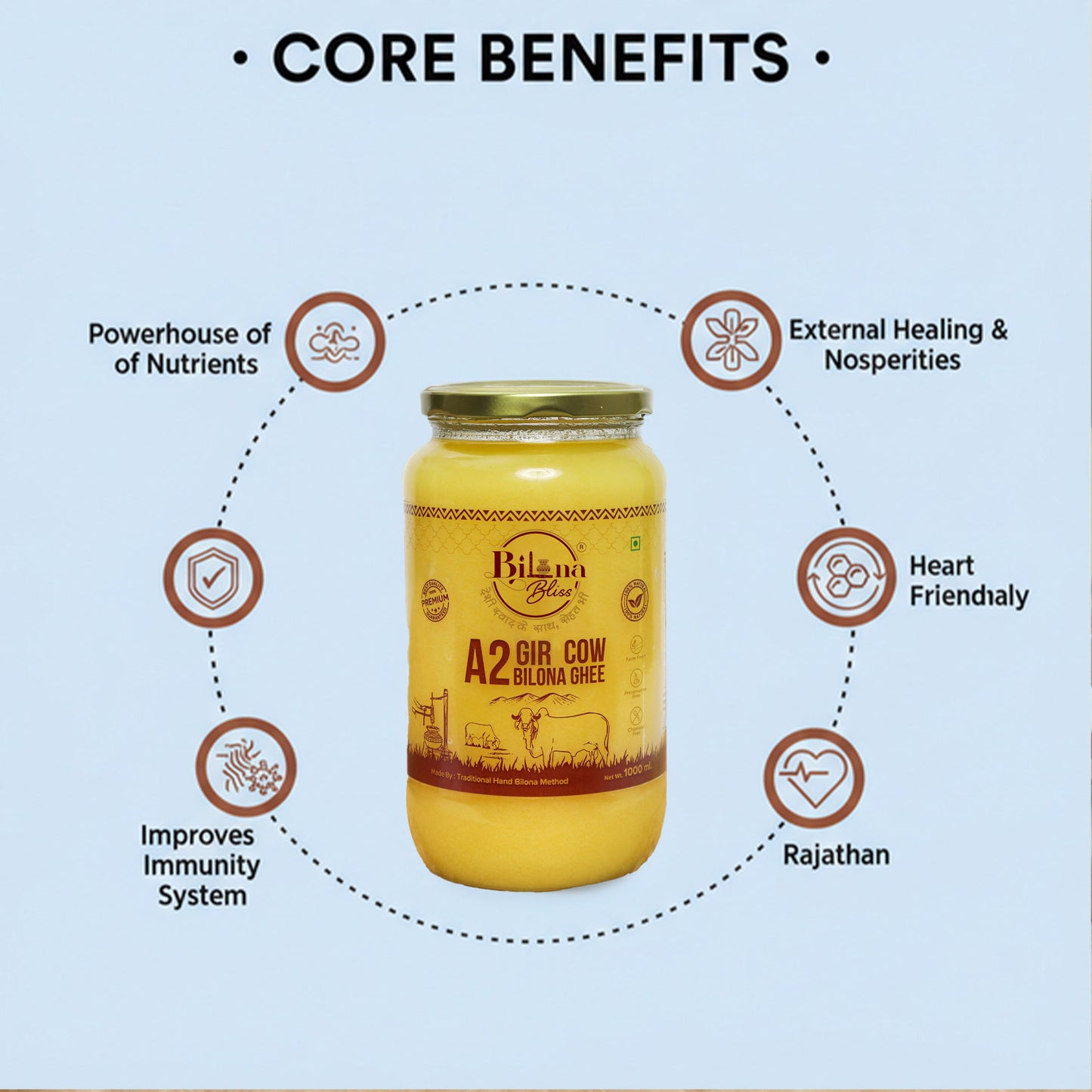 A2 GIR Cow Bilona Ghee(1 LTR )