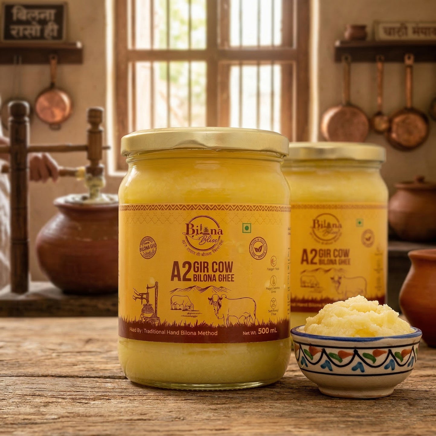 500 ML A2 Desi Cow Bilona Ghee